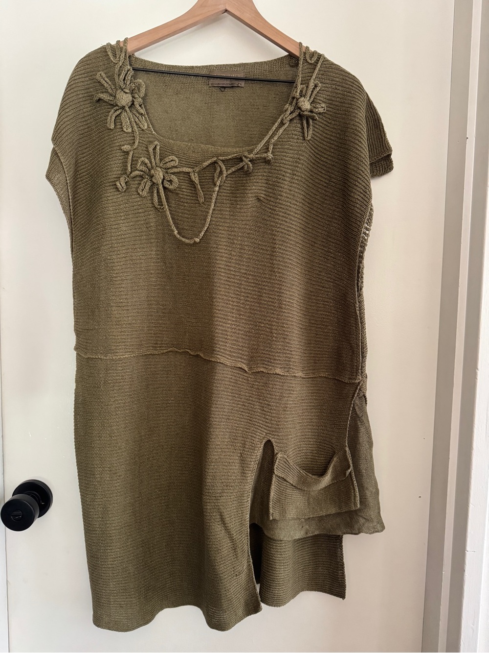 ZAZU BART linen knit tunic - Lagenlook asymmetrical artsy!